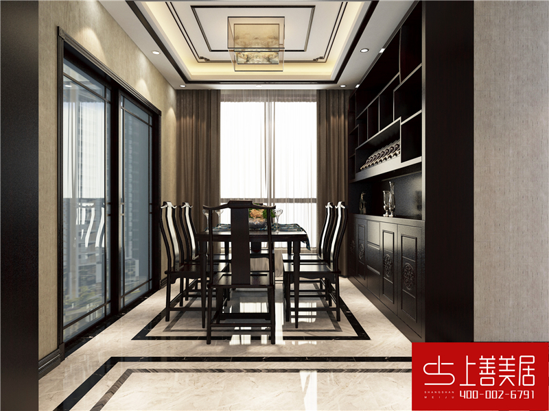 綠朗時光170平四室兩廳簡歐風格裝修效果圖