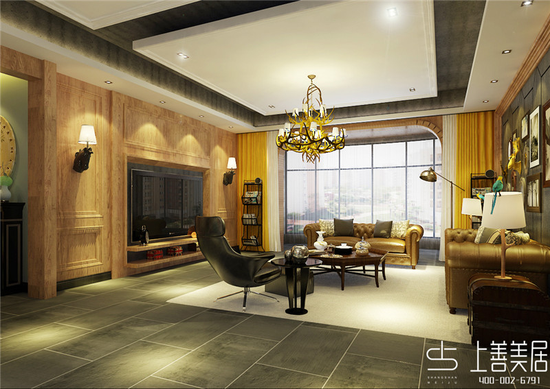 天陽御瓏灣/380平/美式工業(yè)風混搭