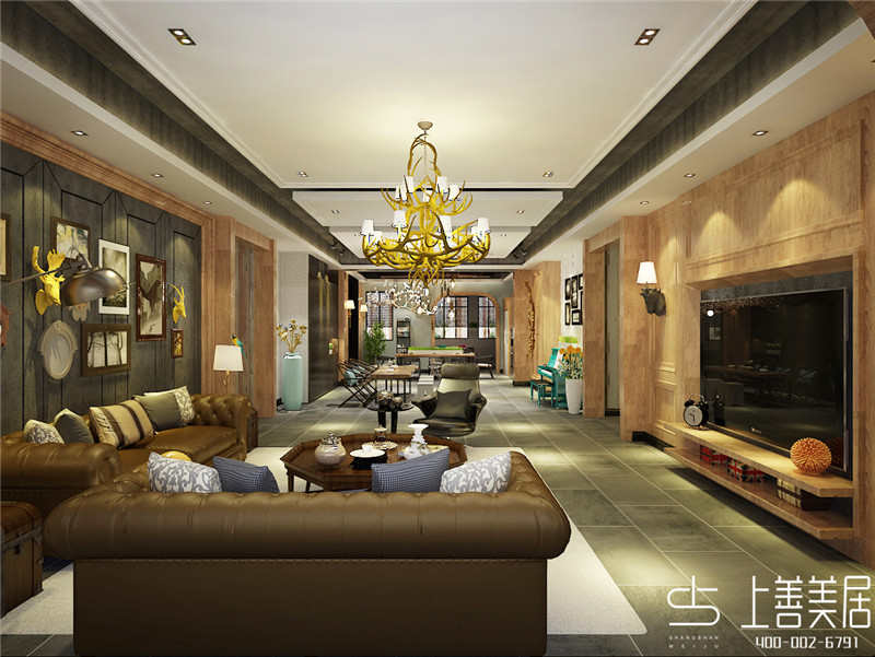 天陽御瓏灣/380平/美式工業(yè)風混搭