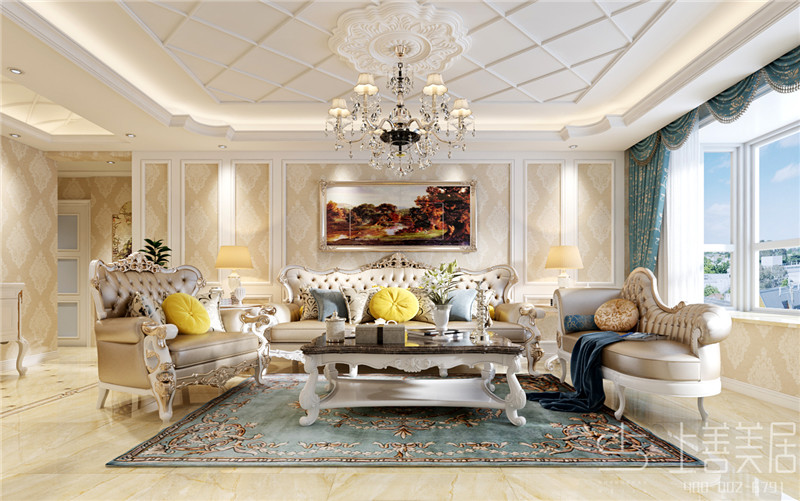 龍溪城138平三室兩廳歐式風(fēng)格裝修效果圖