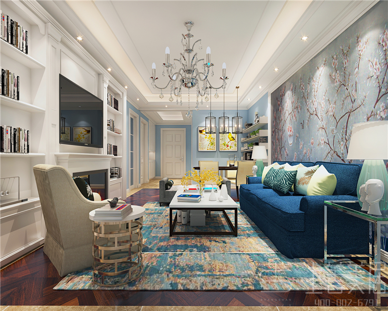 榮盛城83平兩室一廳田園風(fēng)格裝修效果圖