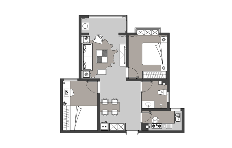 榮盛城87平現(xiàn)代簡(jiǎn)約