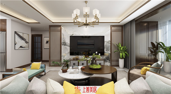 幸福城110㎡三室兩廳兩衛(wèi)新中式