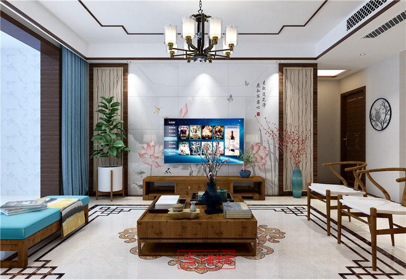 公園城/新中式/130㎡/效果圖