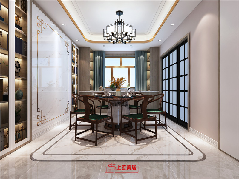 帝王國際160平米新中式效果圖