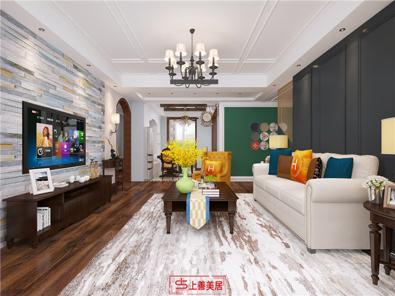 盛世長(zhǎng)安130平現(xiàn)代風(fēng)客廳