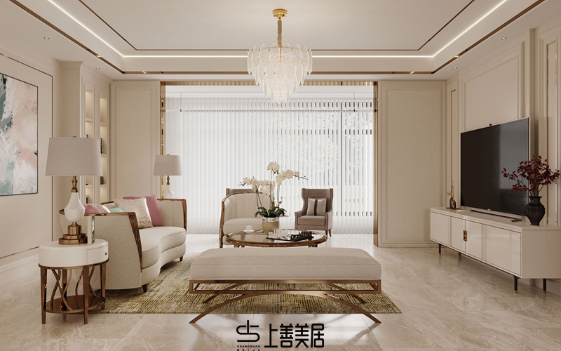 德賢華府160平簡歐風格效果圖