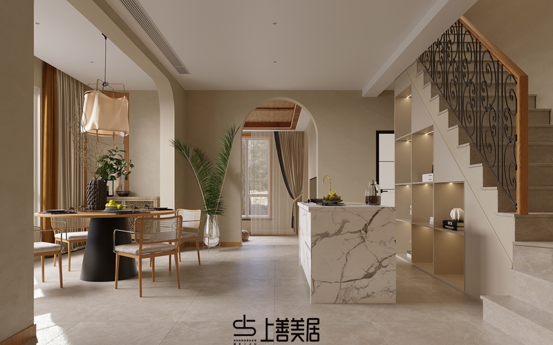 孔雀城350㎡田園風(fēng)別墅裝修設(shè)計