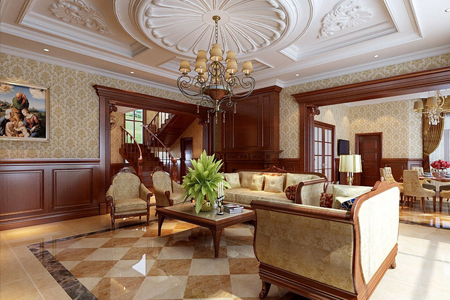 石家莊別墅客廳裝修效果圖