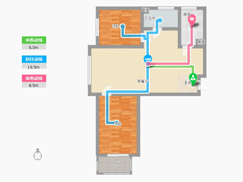 雨荷水岸2室1廳1衛(wèi)1廚72㎡動靜線圖