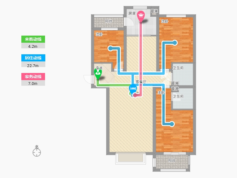 雨荷水岸3室1廳2衛(wèi)1廚97㎡動(dòng)靜線(xiàn)圖