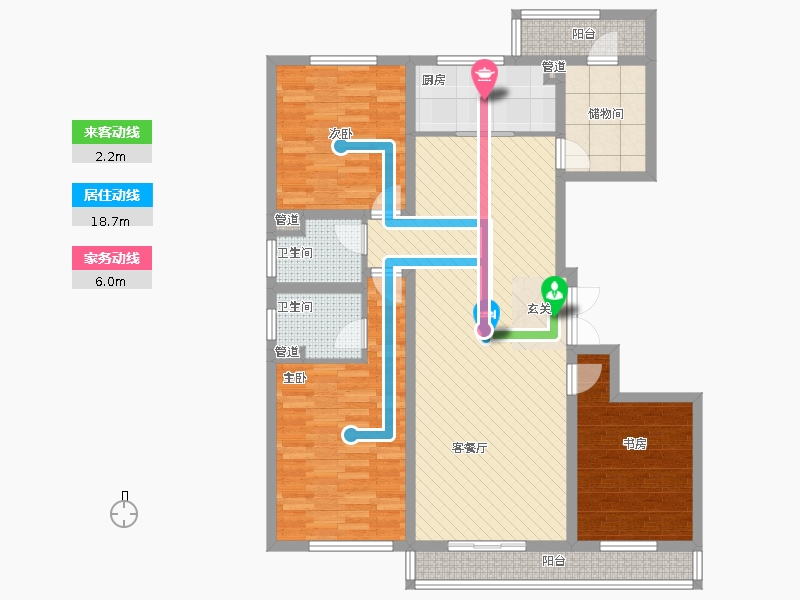 長久中心公園9號3室1廳2衛(wèi)1廚162㎡動靜線圖