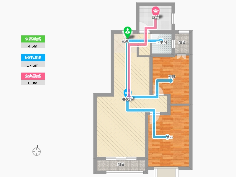 潤(rùn)德天悅城2室2廳1衛(wèi)1廚89㎡動(dòng)靜線(xiàn)圖