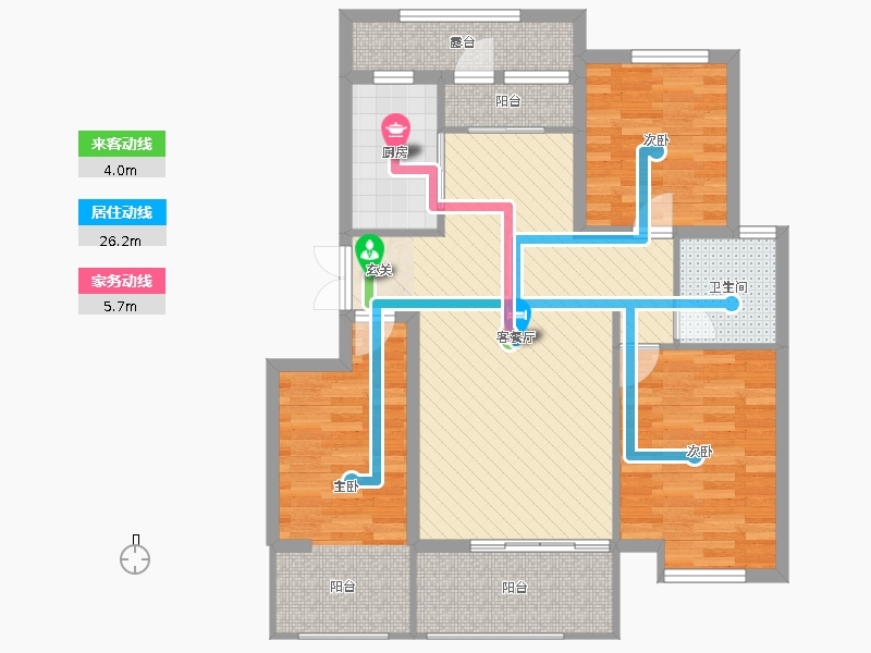 潤(rùn)德天悅城3室2廳1衛(wèi)1廚114㎡動(dòng)靜線圖