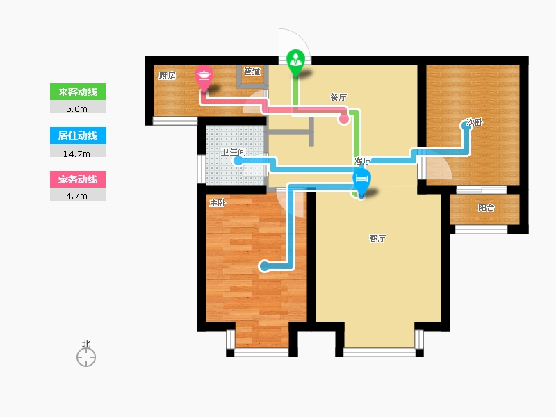 明瀚花香城2室1廳1衛(wèi)1廚86㎡動(dòng)靜線圖