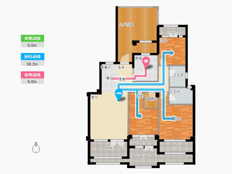 天下錦程3室1廳2衛(wèi)1廚210㎡動(dòng)靜線圖