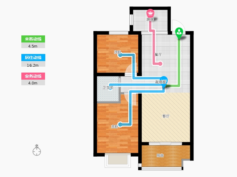 同祥城2室1廳1衛(wèi)1廚94㎡動(dòng)線圖