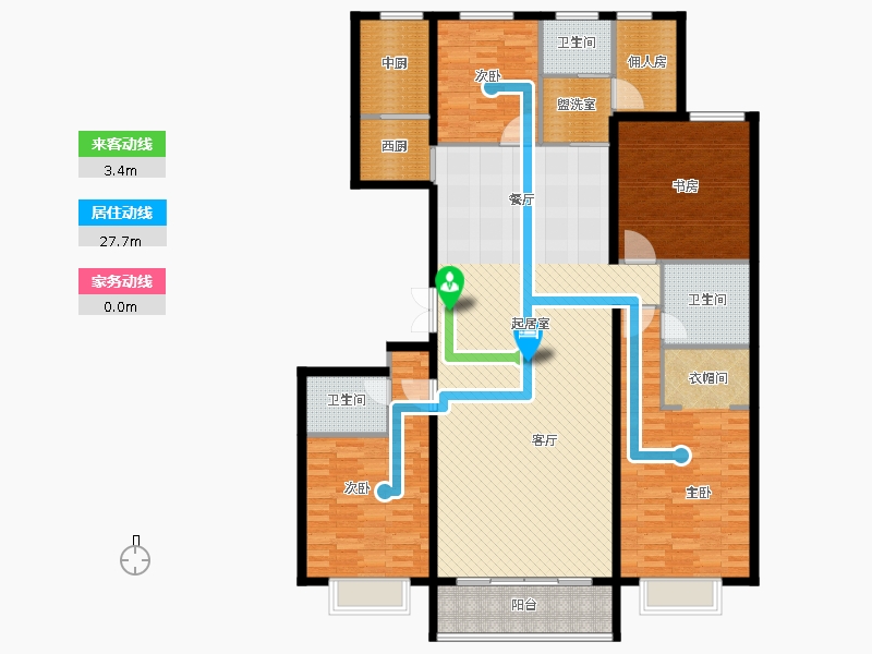 同祥城4室2廳3衛(wèi)1廚240㎡動(dòng)線圖